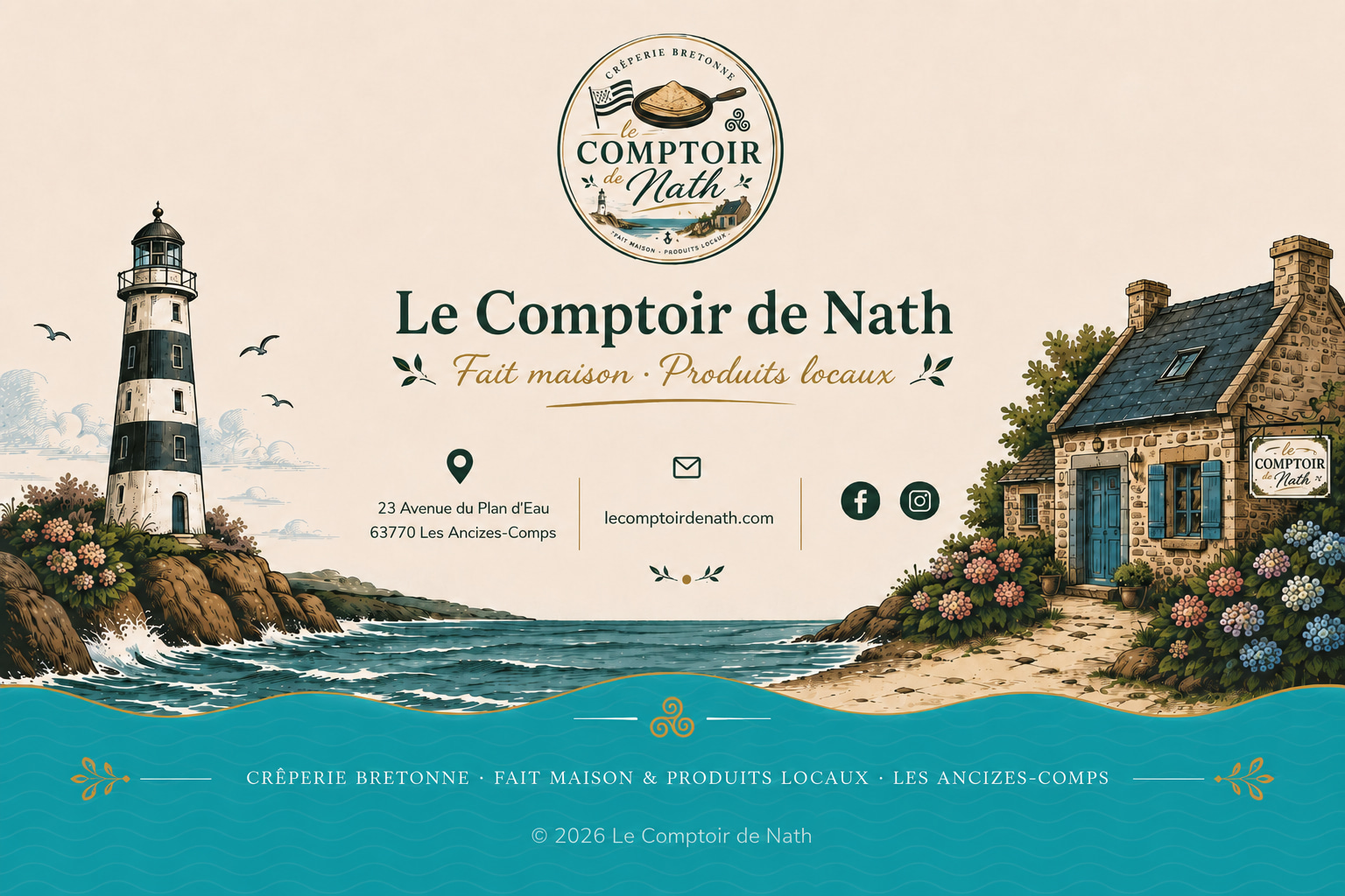 Le Comptoir de Nath, crêperie bretonne à Les Ancizes-Comps · Fait maison et produits locaux